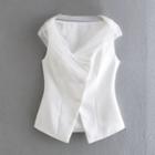 Shirred Button-up Vest