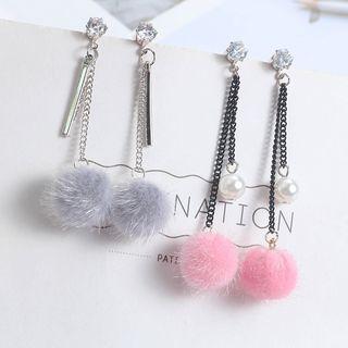 Faux Pearl / Bar Bobble Dangle Earring