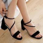 Ankle Buckled Chunky-heel Sandals