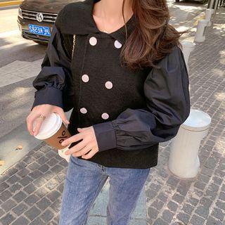 Mock Two-piece Panel Knit Cardigan