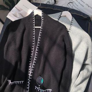 Pocketed Open Front Cardigan