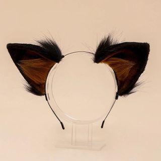 Dog Ear Cosplay Headband Camel & Black - One Size