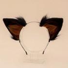 Dog Ear Cosplay Headband Camel & Black - One Size