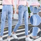 Drawstring Ripped Harem Jeans