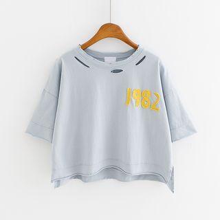Short-sleeve Numbering Printed T-shirt