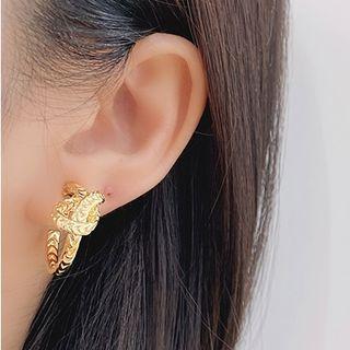 Knot Alloy Cuff Earring 1 Pair - Clip On Earring - Gold - One Size