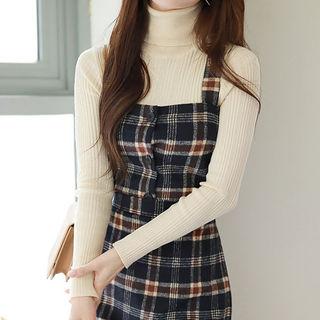 Turtle-neck Slim-fit Knit Top In 10 Colors