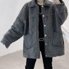 Pocket-detail Oversize Fleece Jacket