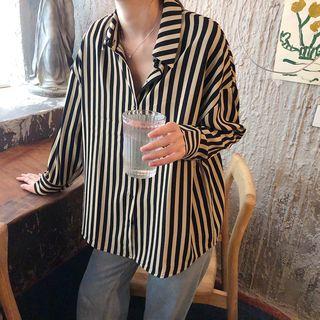 Striped Shirt / Double-breasted Blazer