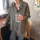 Striped Shirt / Double-breasted Blazer