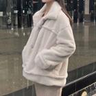 Fleece Button Jacket White - One Size