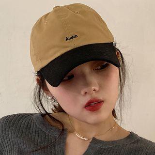 Lettering Embroidered Two-tone Baseball Cap