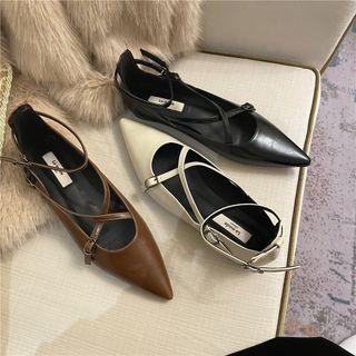 Pointed Strappy Mary Jane Shoes