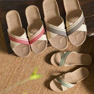 Crisscross Linen Slippers