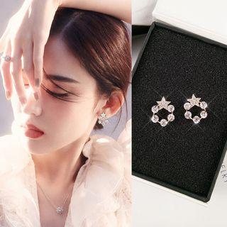 Rhinestone Star Mini Hoop Earring