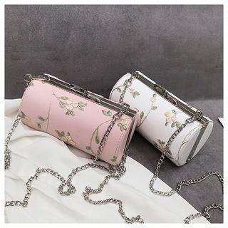 Embroidered Cylinder Crossbody Bag