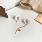 Non-matching Alloy Daisy Earring 925 Sterling Silver - As Shown In Figure - One Size