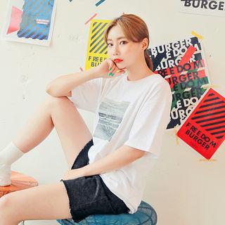 Sea Print Boxy T-shirt