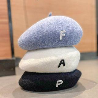 Letter Applique Knit Beret