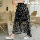 Plus Size Band-waist Polka-dot Skirt