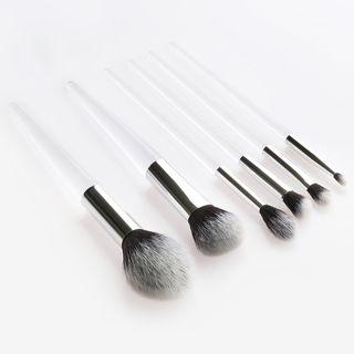 Set Of 6: Transparent Handle Makeup Brush Transparent - One Size