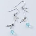 925 Sterling Silver Mermaid Tail & Bead Dangle Earring 1 Pair - Silver - One Size