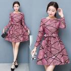Jacquard Long Sleeve Dress