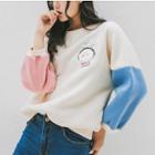 Puff-sleeve Cartoon Embroidered Pullover