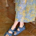 Self-fastener Denim Sandals