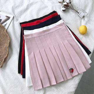 Strawberry Embroidered High-waist A-line Skirt