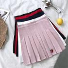 Strawberry Embroidered High-waist A-line Skirt