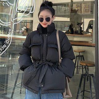 Drawstring-waist Loose-fit Padded Coat