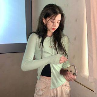 Camisole Top / Asymmetrical Cropped Cardigan