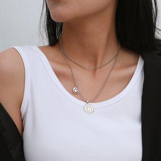 Bear Layered Necklace 03395 - Silver - One Size