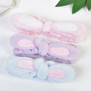 Coral Fleece Rabbit Ear Face Wash Headband As Shown In Figure - One Size