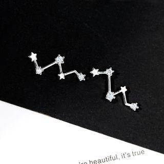 Rhinestone Constellation Ear Stud 1 Pair - As Shown In Figure - One Size