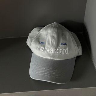 Embroidered Lettering Baseball Cap Grayish Blue - Adjustable