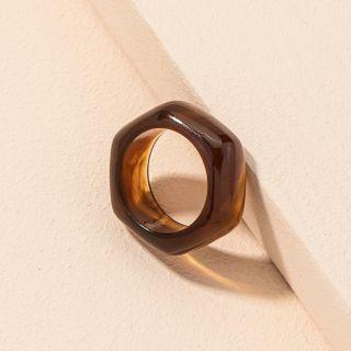 Hexagon Acrylic Ring Amber - 7