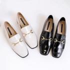 Square Toe Buckle Details Loafers