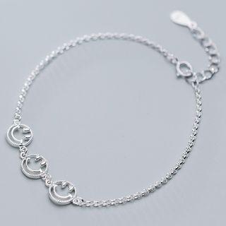 925 Sterling Silver Smiley Bracelet Bracelet - One Size
