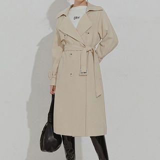 Belted Lapel Long Coat