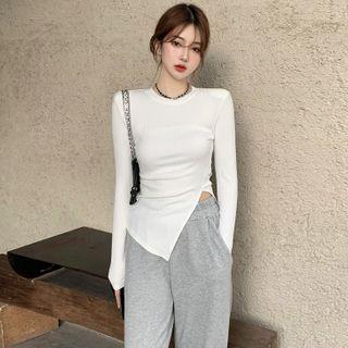 Asymmetric Slim-fit Light Knit Top