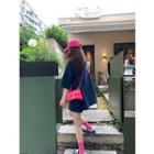 Set: Elbow-sleeve Shirt + High Waist Shorts
