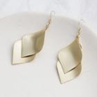 Matte Alloy Leaf Dangle Earring 1 Pair - As Shown In Figure - One Size