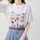 Graphic Print Short-sleeve T-shirt White - One Size