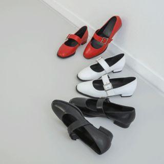 Buckled Mary Jane Loafers