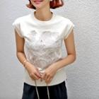 Star Embroidery Knit Top Cream - One Size
