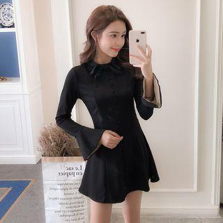 Bell-sleeve A-line Minidress