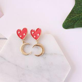 Heart Moon Earring