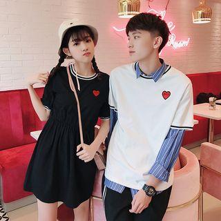Couple Matching Embroidery Dress / T-shirt